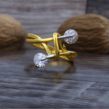 22KT CZ Gold Solitaire Diamond Ring JJ-005