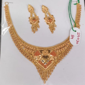 22 carat gold ladies necklace set RH-LN928