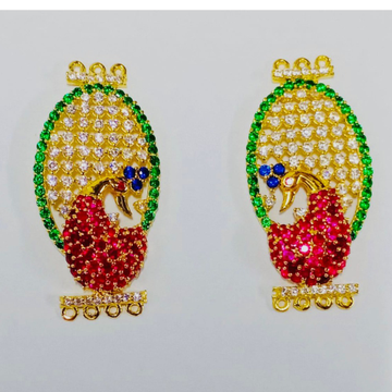 22 kT GOLD COLOUR STONE PEACOCK EARRING TOP by 
