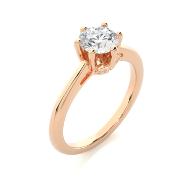 Solitaire Diamond Ring in Rose Gold by 