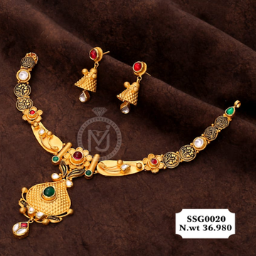 22k gold exquisite necklace set by Sneh Ornaments