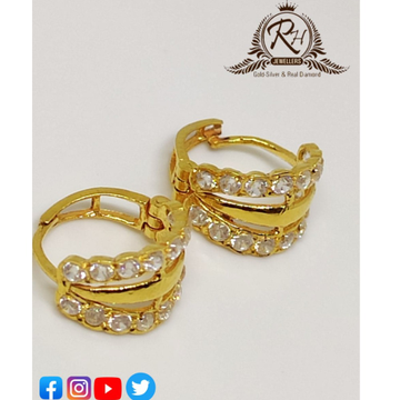 22 carat gold crystel fower hoop ladies earrings R...