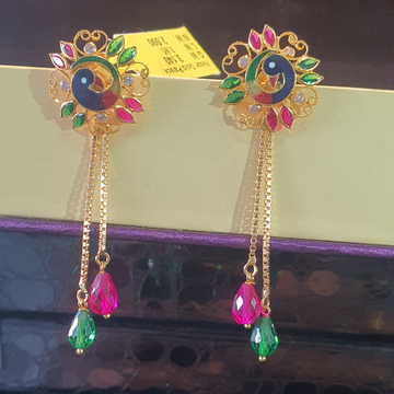 91.6 peacock design neelam stone earrings by 