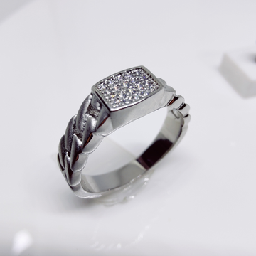 92.5 silver diamond mate finish ladies ring by 
