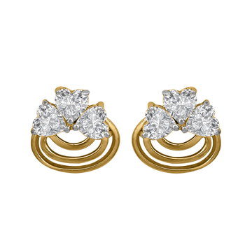 Diamond Gold light weight Earrings MDER109