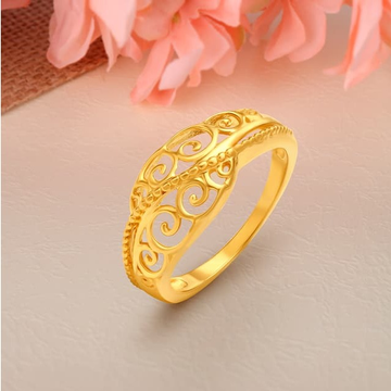 916 Gold Plain Fancy Ring