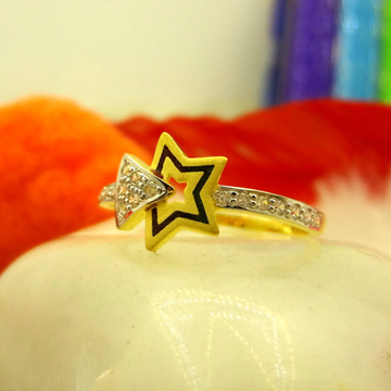 916 gold cz diamond amazing star shape ladies ring