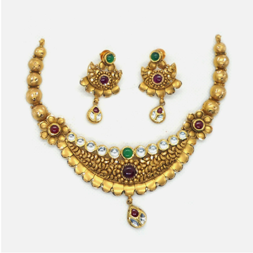 916 Gold Antique Wedding Necklace Set RHJ-4943