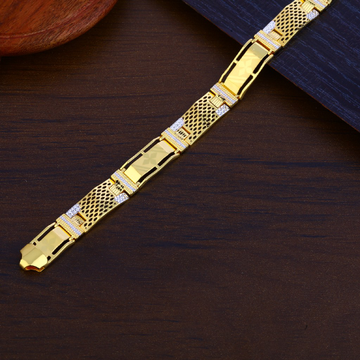 Mens Gold 916 Bracelet-MPB133