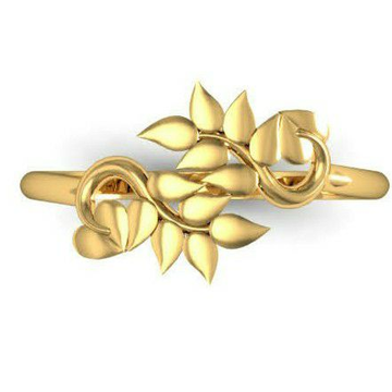 14K Yellow Gold Diamond Leaf Motif Ring 001-130-00587 | Elgin's Fine  Jewelry | Baton Rouge, LA