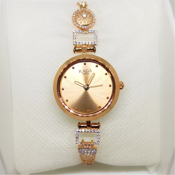 Rose gold c z stone watch by Rajasthan Jewellers Private Limited
