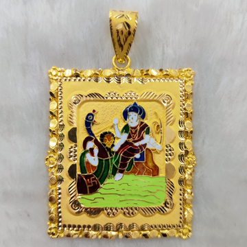916 Gold Fancy Vahanvati Maa Minakari Pendant