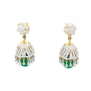 Jumkas for Special Occasions with Green Stone 6TOP...