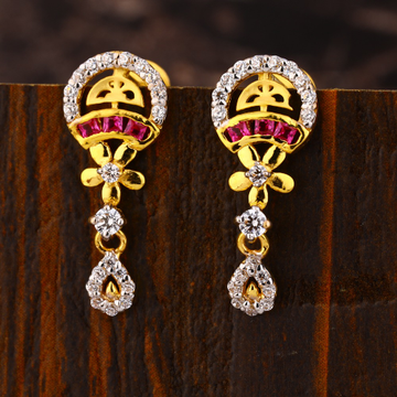 22CT Gold CZ Ladies Exclusive Diamond Earring LFE3...