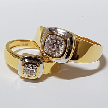22 ct gold couple ring by 