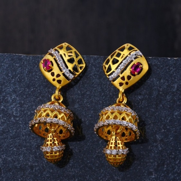 22 carat gold traditional ladies jummar earrings R...
