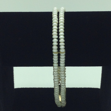 White Flat Pearls 2 Layers Bracelet JBG0114