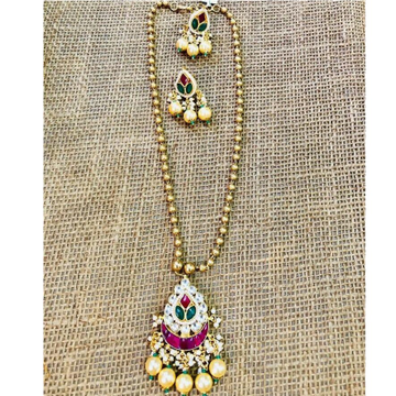 22k jadtar pendant with rava chain necklace by Panna Jewellers