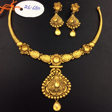 22K(916)Gold Ladies Fancy Antique Oxidised Necklac... by Sneh Ornaments