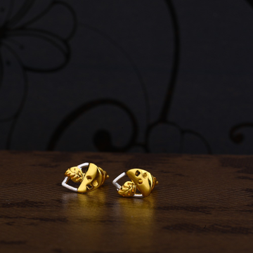 Ladies 22K Gold Designer CZ Plain Earring -LPE202