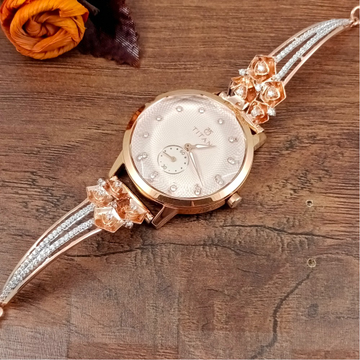 Rose gold ladies watch by 