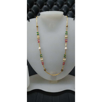 22 Kt Colorful Beaded Gold Classic Chain Mala by Celebrity Jewels