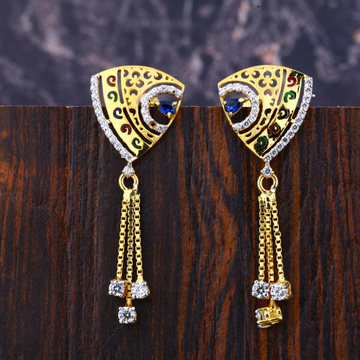 22CT Gold Cz Women's delicate Hallmark  Jhummar Ea...