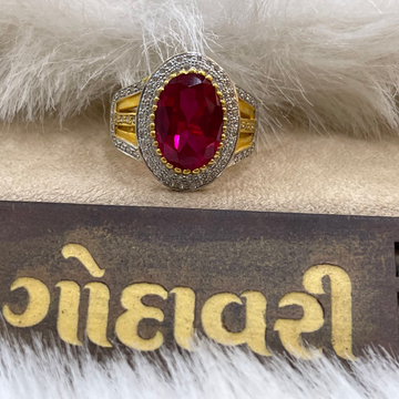 916/22k gold pinkstone rings by Shree Godavari Gold Palace