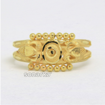 22ct 916 Yellow Gold Ladies Ring Indian Double Pip... by 