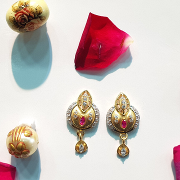 22 carat solitaire fancy designer earrings by 