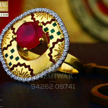 Attractive Gold Cz Fancy Ladies Ring LRG -0426