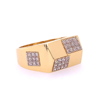 22k yellow gold micro setting stone cz ring by 