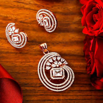 18KT Rose Gold ethics wedding bridle Pendant set f... by 