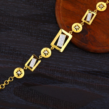 916 Gold Ladies Hallmark Stylish Bracelet LB409