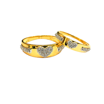 22KT Couple Cz Heart Design Rings by 