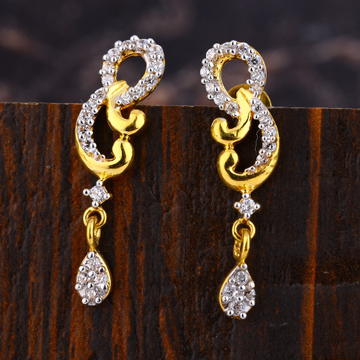 22CT Gold CZ Ladies Diamond Earring LFE589