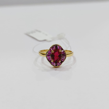 22k gold beautiful pink color stone ladies ring by 