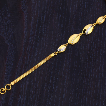 916 Gold Ladies Plain Stylish Bracelet LB344