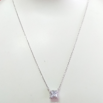 Silver 92.5 White Diamond Pendant Chain by 
