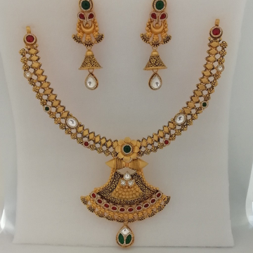 916 gold fancy Swarovski dimond & antique jadtar s... by 