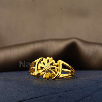 22KT Gold Hallmark Designer Ladies Plain Ring LPR6...