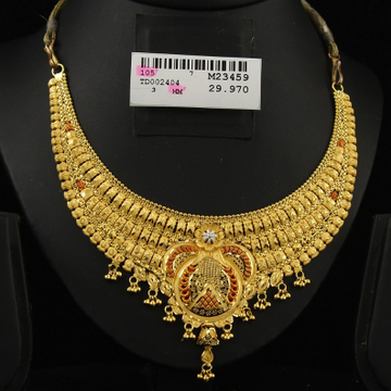 916 Gold Hallmark Kalkatti Necklace Set  by 