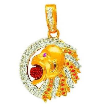 22K/916 Gold CZ Fancy Lion Pendent by 