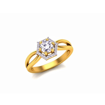 916 Gold CZ Designer Ring For Women SO-LR010 by S. O. Gold Private Limited