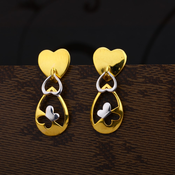 Ladies 22K Gold Designer Plain Earring -LPE208
