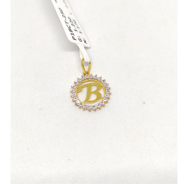 18k Gold B Alphabet Pendant by Rajasthan Jewellers Private Limited