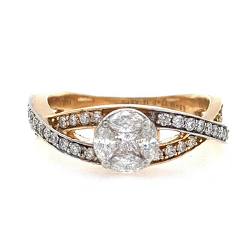 18kt / 750 rose gold engagement solitaire look dia...