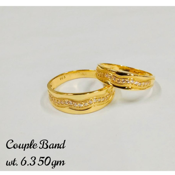 Gold plain couple ring by 
