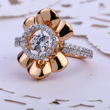 18CT  Rose Gold CZ Designer Ladies Ring RLR766