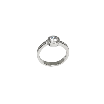 Simple Diamond Ring In 925 Sterling Silver MGA - L...